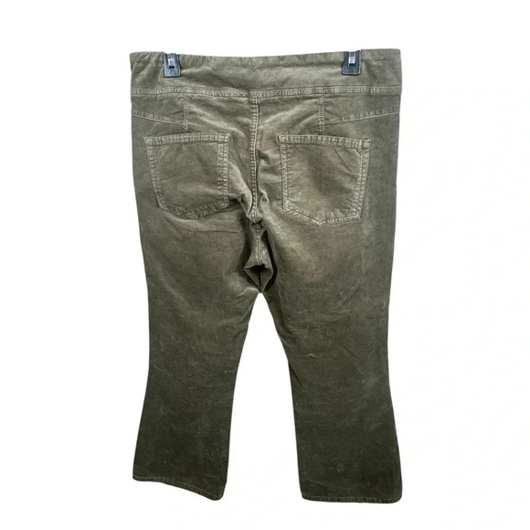 Free People In My Feelings Velvet Pants Green Bootcut Side Zipper Boho Casual - Picture 2 of 8